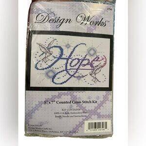 NEW Design Works HOPE Counted Cross Stitch Kit Joan Elliott‎ 9795 Beaded 5x7